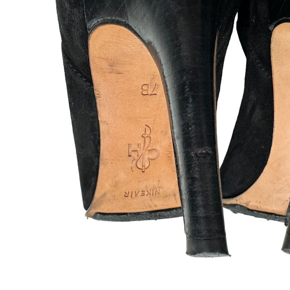 Cole Haan Black NikeAir Sole  Suede Thigh High Heeled Boots Women's Size 7 - Picture 6 of 6